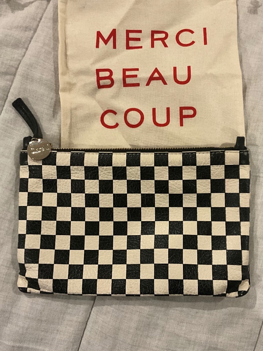 Clare V Checkered Wallet Clutch with tabs